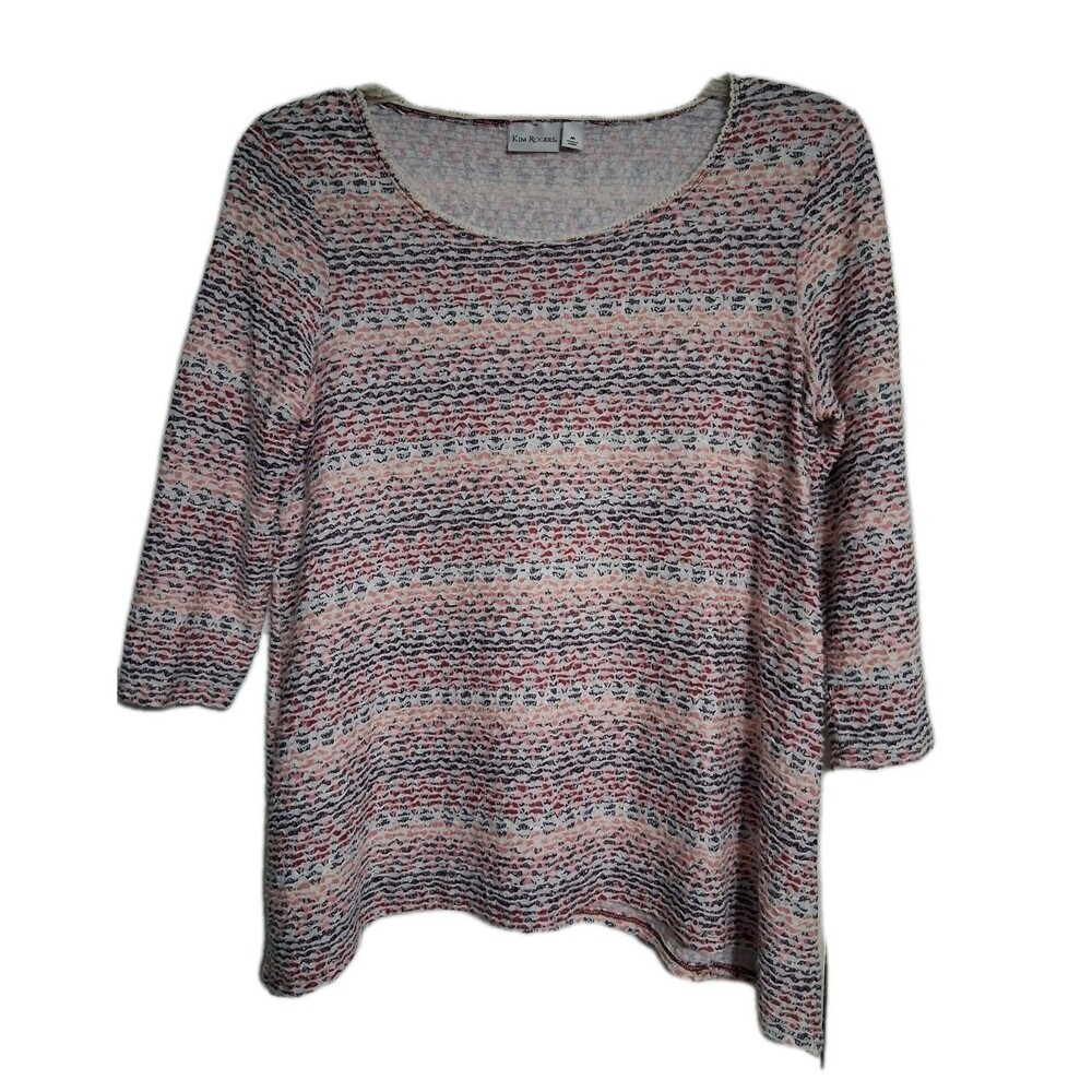 Women's Kim Rogers 3/4 Sleeve Blouse Top Size M